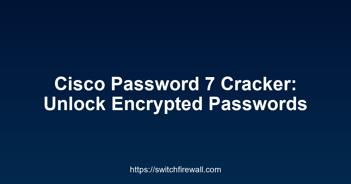 Cisco Password 7 Cracker